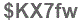The text to enter in the texbox below is: $KX7fw