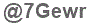 The text to enter in the texbox below is: @7Gewr