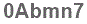The text to enter in the texbox below is: 0Abmn7