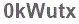 The text to enter in the texbox below is: 0kWutx