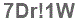 The text to enter in the texbox below is: 7Dr!1W