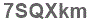 The text to enter in the texbox below is: 7SQXkm