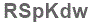 The text to enter in the texbox below is: RSpKdw