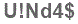 The text to enter in the texbox below is: U!Nd4$