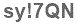 The text to enter in the texbox below is: sy!7QN