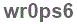 The text to enter in the texbox below is: wr0ps6