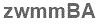 The text to enter in the texbox below is: zwmmBA
